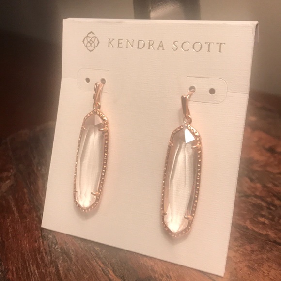 Kendra Scott Jewelry - Kendra Scott Layla Gold Earrings in Clear Glass!!